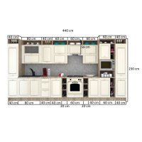 Bucatarie LEEA ART FRONT MDF SPARX 440 K002 / decor 242